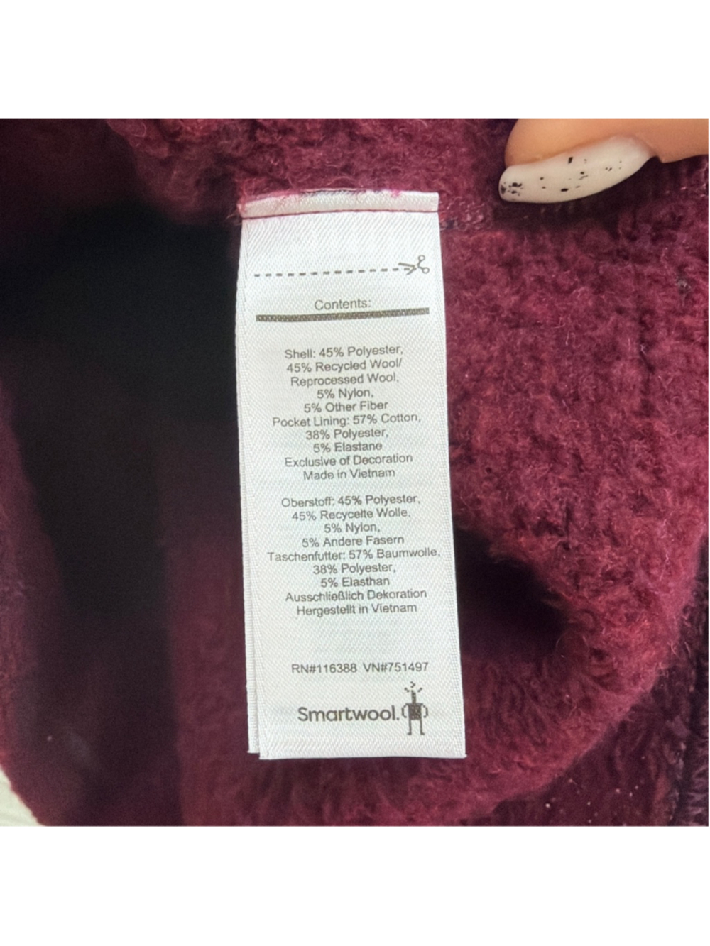 Smartwool Hudson Trail Pullover Fleece Sz Small in Tibetan Red! - Picture 8 of 8